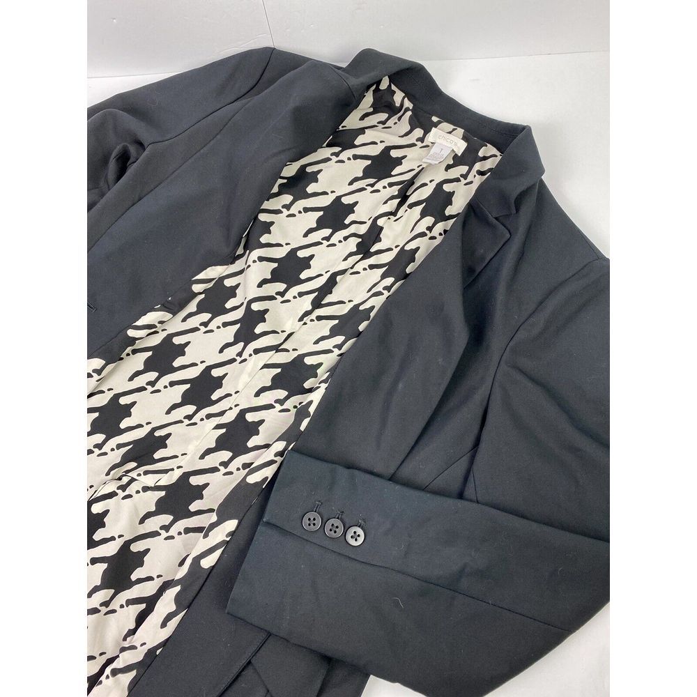 Chico's Black Blazer with Patterned Lining